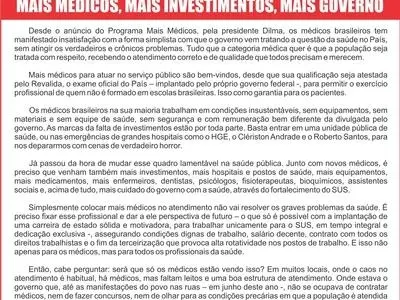 Nota pública das entidades médicas sobre atos do Governo