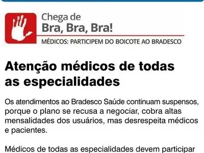 Nova Assembléia para Discutir Paralisação ao Bradesco Saúde