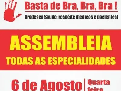 Nova Assembléia para Discutir Paralisação ao Bradesco Saúde