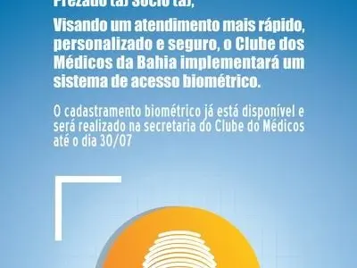 Cadastramento biométrico do Clube dos Médicos da Bahia 