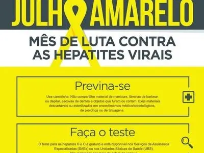 Julho Amarelo - Mês de luta contra as Hepatites Virais