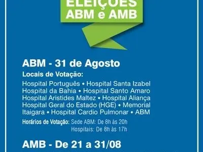 Eleições ABM e AMB. Conheça os locais de votação