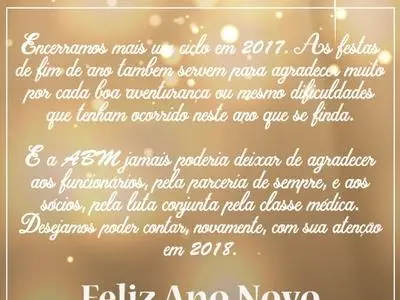 A ABM deseja a todos um Feliz Ano Novo