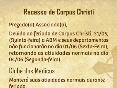 Recesso de Corpus Christi