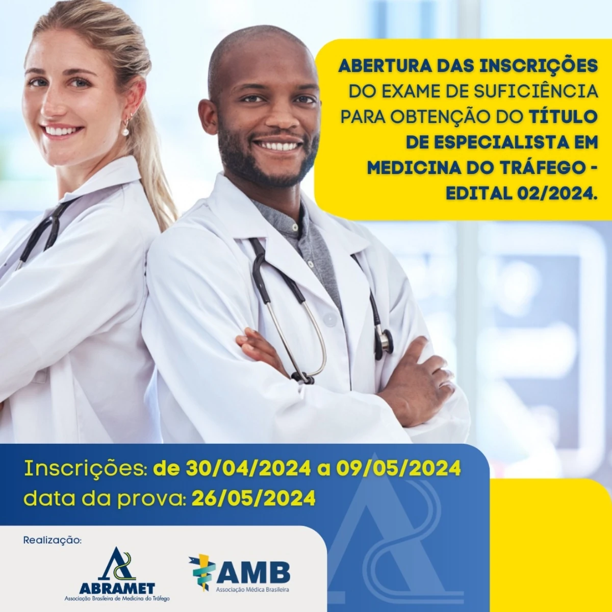 Aberta as inscrições para o Exame de suficiência para obtenção do Título de Especialista em Medicina do Tráfego